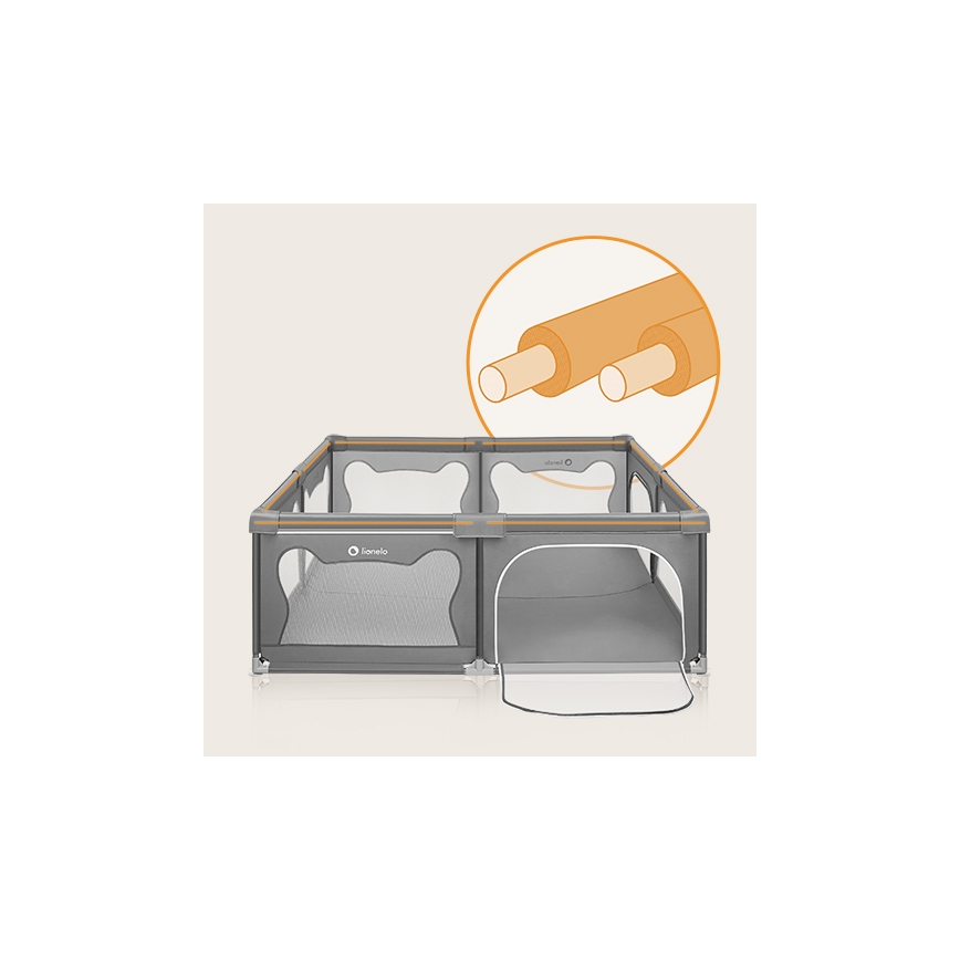 Lionelo - Box giochi WILLOW XL grigio