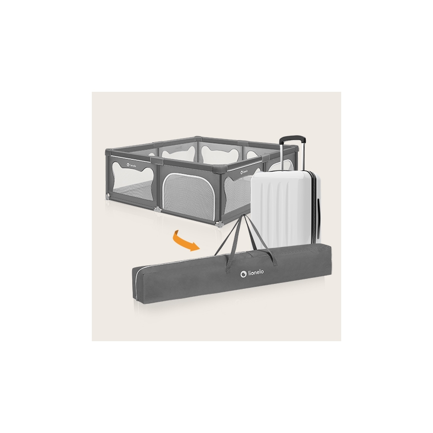 Lionelo - Box giochi WILLOW XL grigio