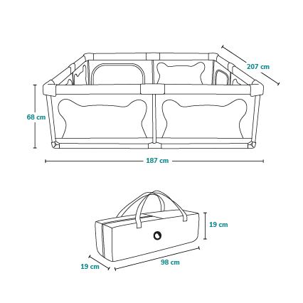 Lionelo - Box giochi WILLOW XL grigio