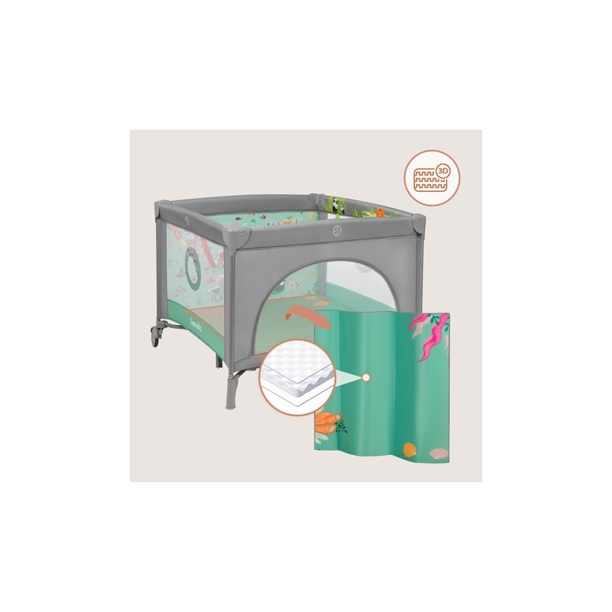 Lionelo - Box gioco MILLE PLUS Grigio Verde