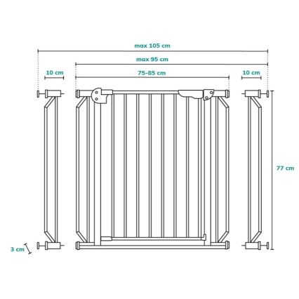 Lionelo - Cancelletto di sicurezza TRUUS SLIM LED 1xAAA grigio