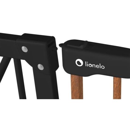 Lionelo - Cancello di sicurezza TRUUS SLIM nero/marrone