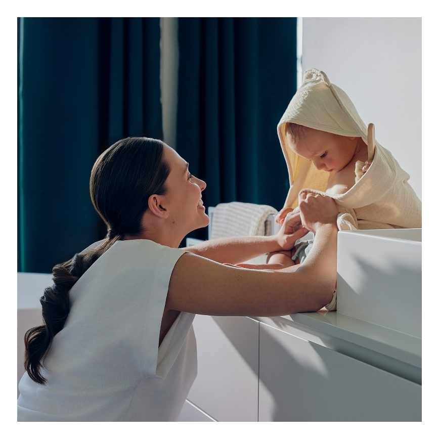 Lionelo - Cape de bain à capuche en mousseline pour enfant, beige sable