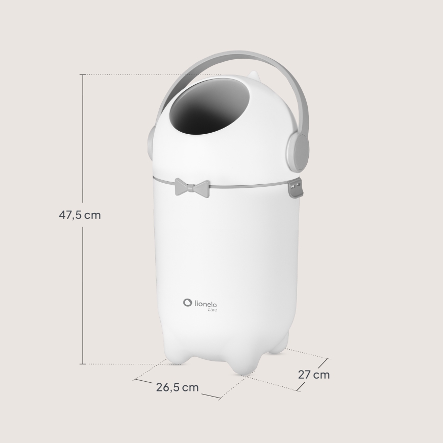 Lionelo - Cestino per pannolini PUREBIN 10 l Bianco