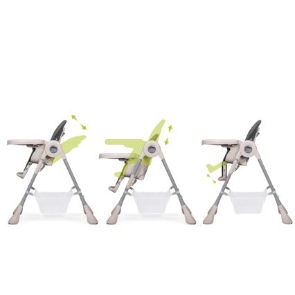 Lionelo - Chaise de repas pour enfant ZANNA grise