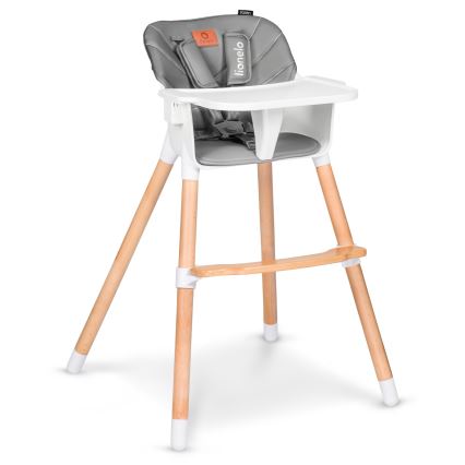 Lionelo - Chaise haute 2 en 1 pour enfant KOEN Grey Stone