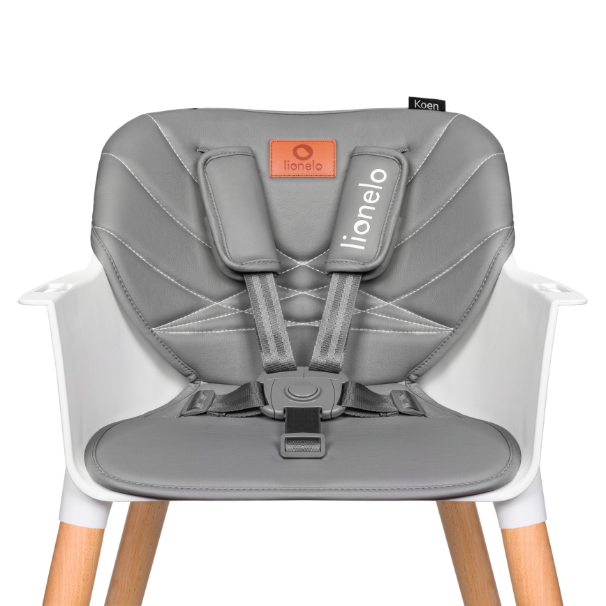 Lionelo - Chaise haute 2 en 1 pour enfant KOEN Grey Stone