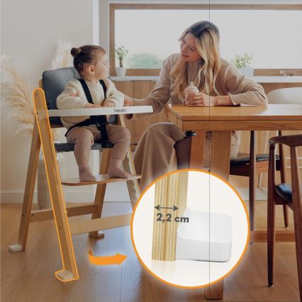 Lionelo - Chaise haute 3 en 1 pour enfant FLORIS Blanc naturel