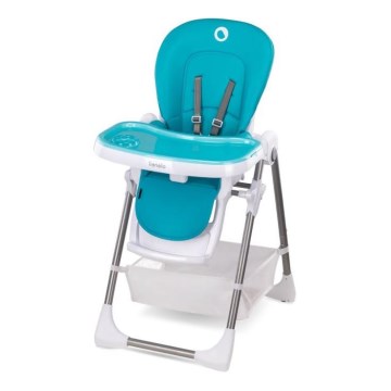 Lionelo - Chaise haute enfant LINN PLUS blanc/turquoise