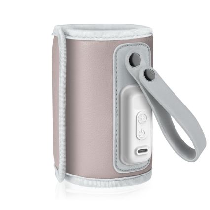 Lionelo - Chauffe-biberon rechargeable THERMUP GO 18W/5V Rose Baby