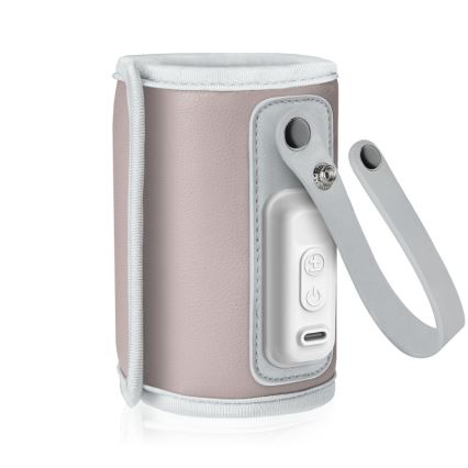 Lionelo - Chauffe-biberon rechargeable THERMUP GO 18W/5V Rose Baby