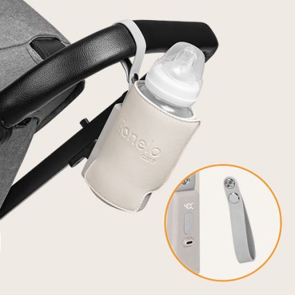 Lionelo - Chauffe-biberon rechargeable THERMUP GO PLUS 10W/5V beige