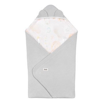 Lionelo - Coperta per seggiolino auto TRAVEL SWADDLE 90x90 cm Palloncino Grigio