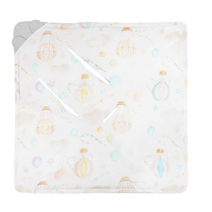 Lionelo - Couverture enveloppante pour siège-auto TRAVEL SWADDLE 90x90 cm Gris Ballon
