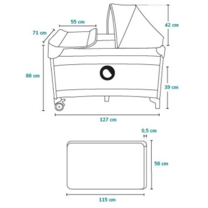 Lionelo - Culla da viaggio SVEN PLUS grigio