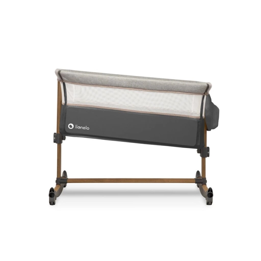 Lionelo - Culla per bambini 3in1 LEONIE grigio/nero