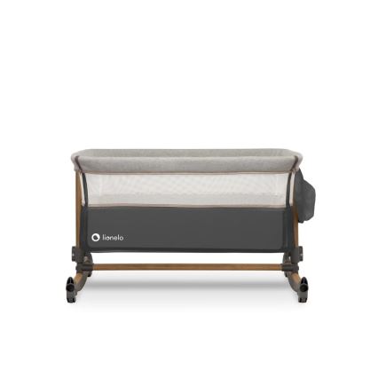Lionelo - Culla per bambini 3in1 LEONIE grigio/nero