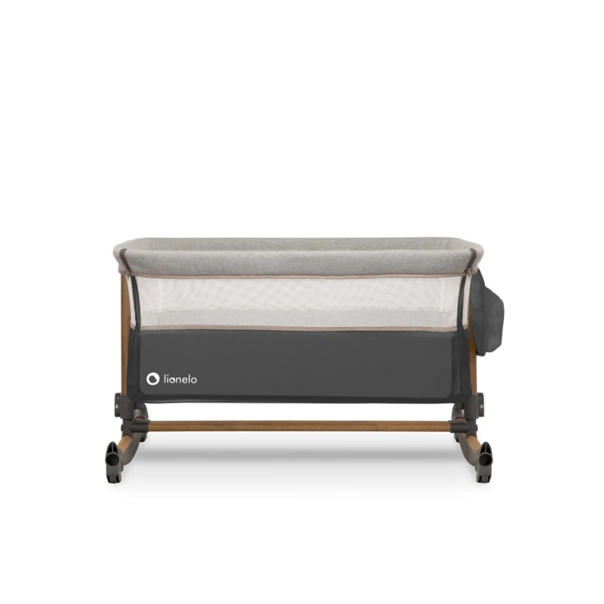 Lionelo - Culla per bambini 3in1 LEONIE grigio/nero