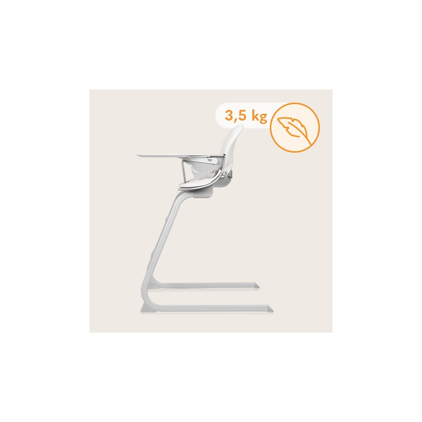 Lionelo - DALIA 2-in-1 Kinderhochstuhl, weiß/grau