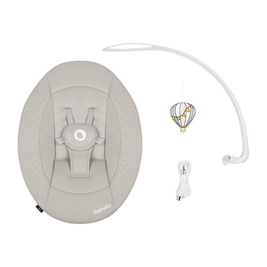 Lionelo - Dondolo musicale per bambini IRIS 4xAA Beige Sand