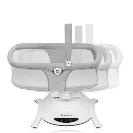 Lionelo - Dondolo per bambini con melodia 2 in 1 BELLA 4xAA Grigio Cemento + telecomando