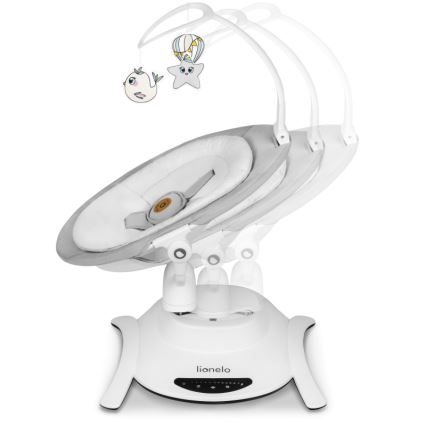 Lionelo - Dondolo per bambini con melodia BELLA Grey Concrete + telecomando