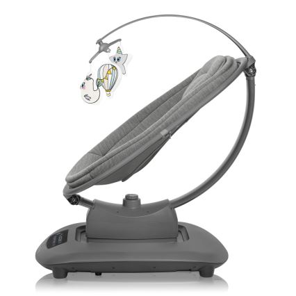 Lionelo - Dondolo per bambini con melodia BLOSSOM Grigio Cemento + telecomando