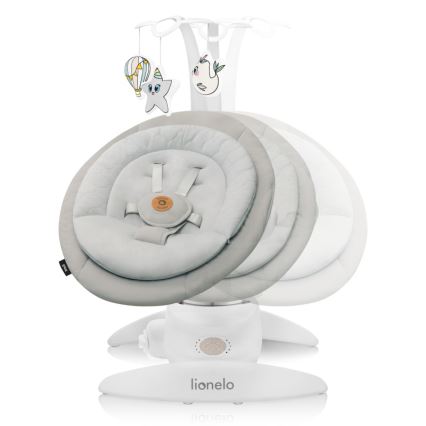 Lionelo - Dondolo per bambini con melodia MELL Beige Sand 4xAA + telecomando
