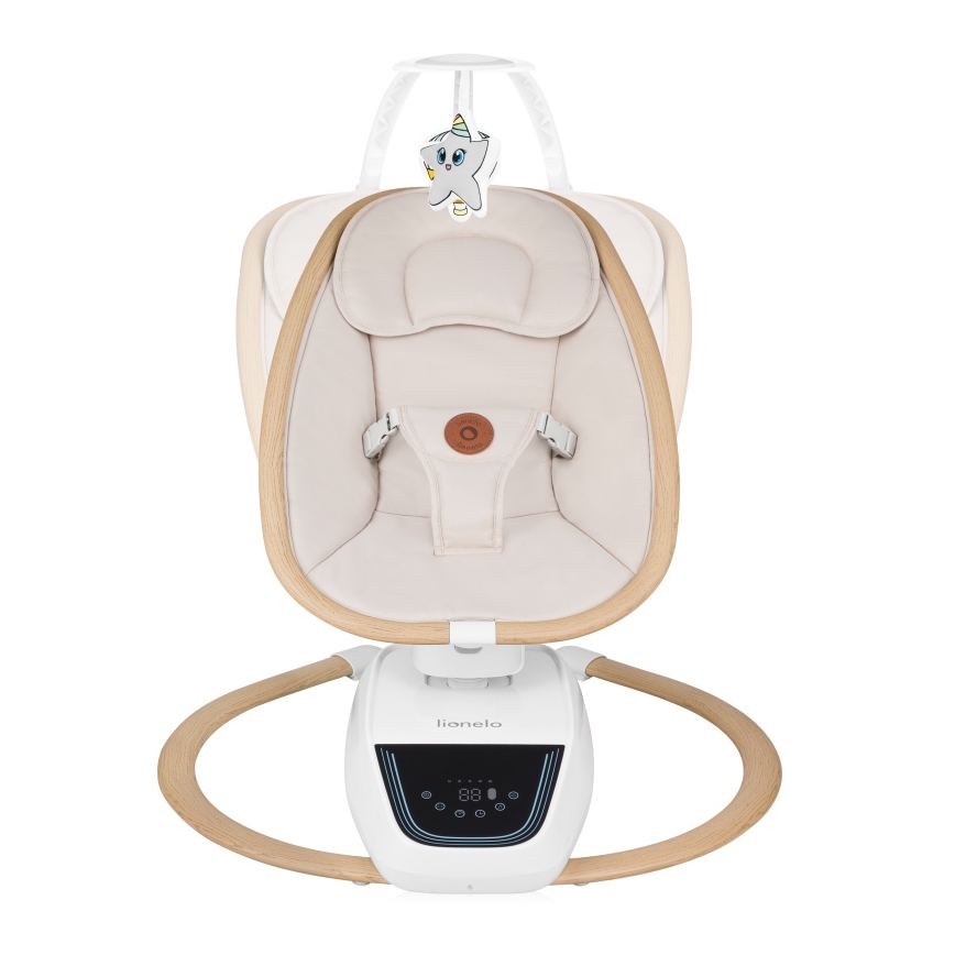 Lionelo - Dondolo per bambini con melodia OLIVIA Beige Natural con telecomando incluso