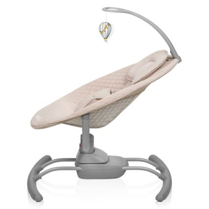 Lionelo - Dondolo per bambini con melodia RIO 4xC Beige Latte + telecomando