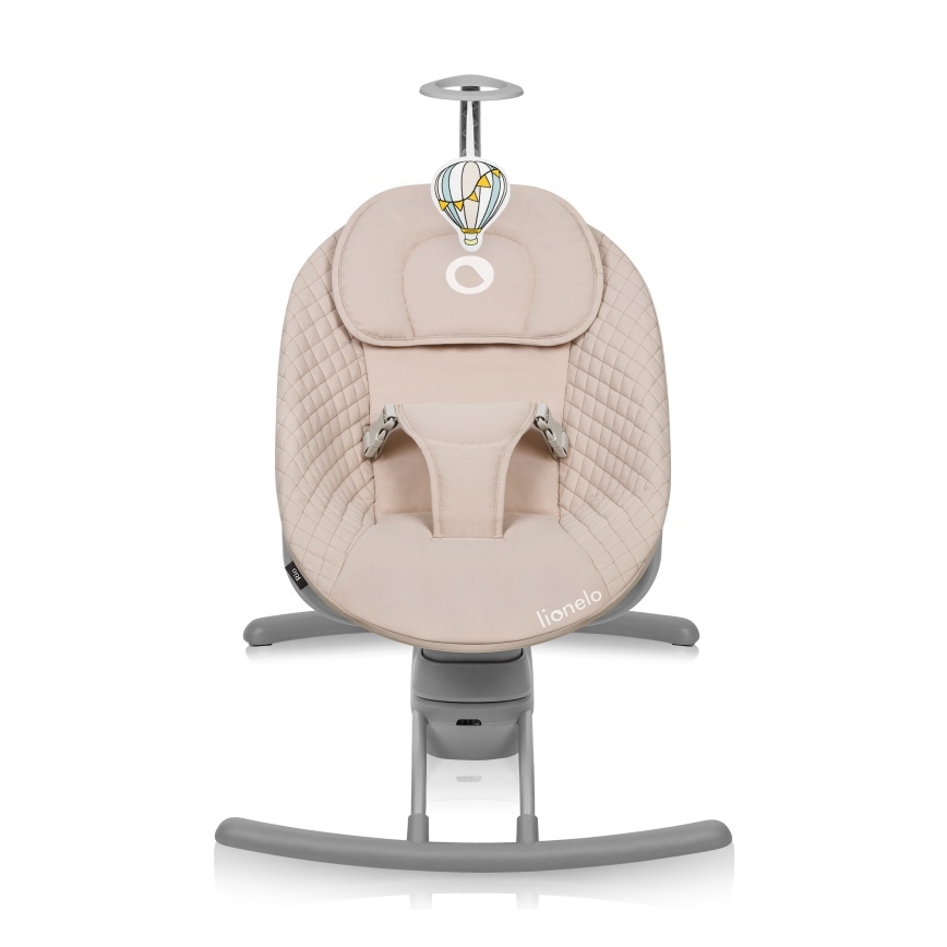 Lionelo - Dondolo per bambini con melodia RIO 4xC Beige Latte + telecomando