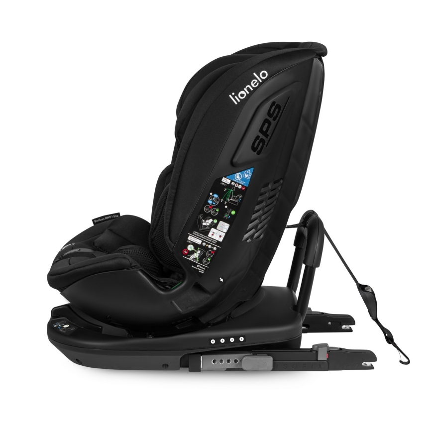 Lionelo - Drehbarer Autokindersitz BASTIAAN i-Size 40-150 cm mit Basis, Black Carbon