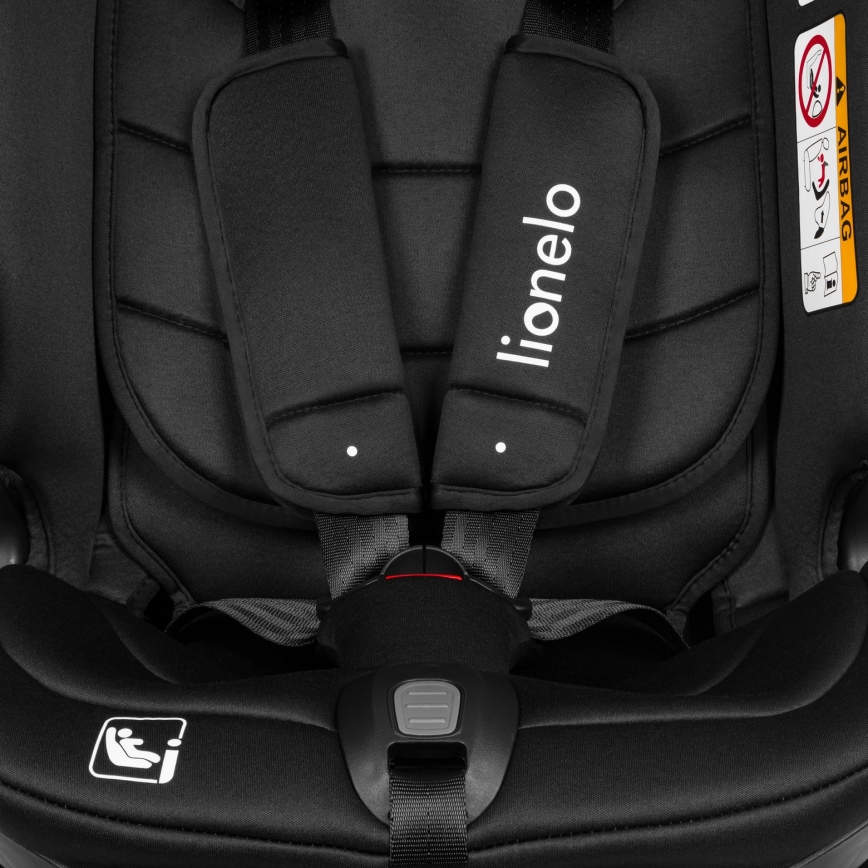 Lionelo - Drehbarer Autokindersitz BASTIAAN i-Size 40-150 cm mit Basis, Black Carbon