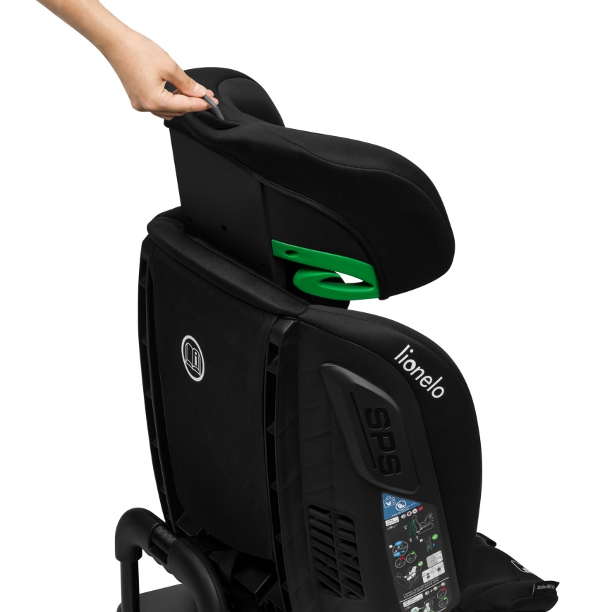 Lionelo - Drehbarer Autokindersitz BASTIAAN i-Size 40-150 cm mit Basis, Black Carbon