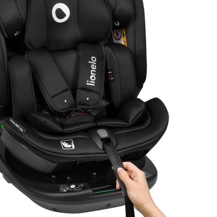 Lionelo - Drehbarer Autokindersitz BASTIAAN i-Size 40-150 cm mit Basis, Black Carbon