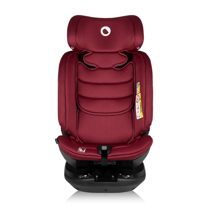 Lionelo - drehbarer Autokindersitz BASTIAAN mit Basis i-Size 40-150 cm Burgunderrot