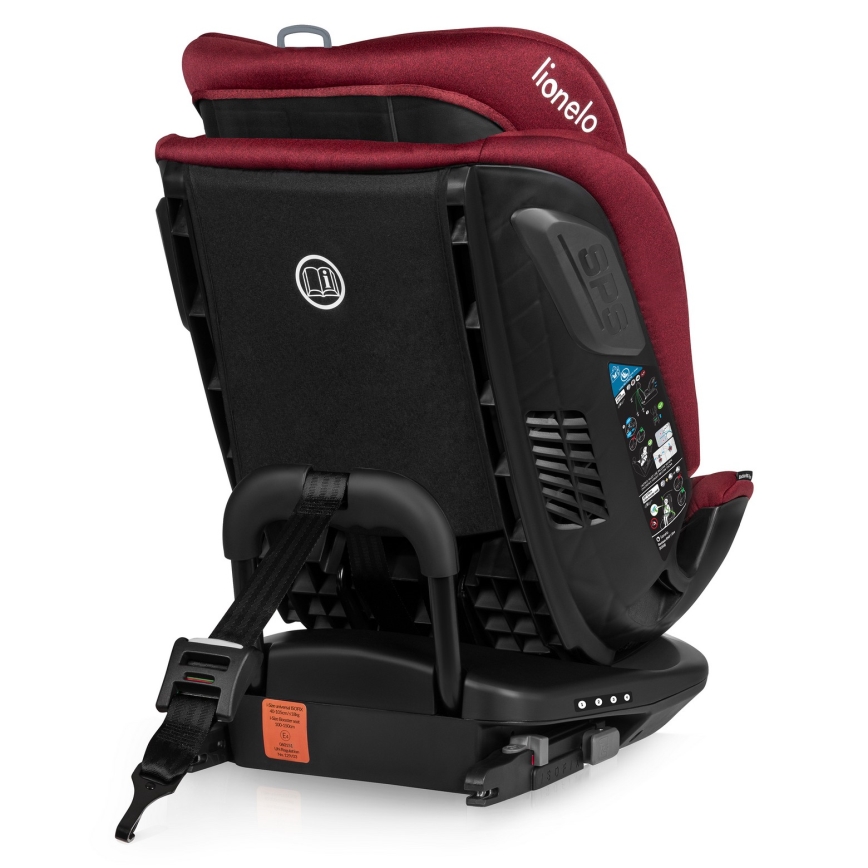 Lionelo - drehbarer Autokindersitz BASTIAAN mit Basis i-Size 40-150 cm Burgunderrot