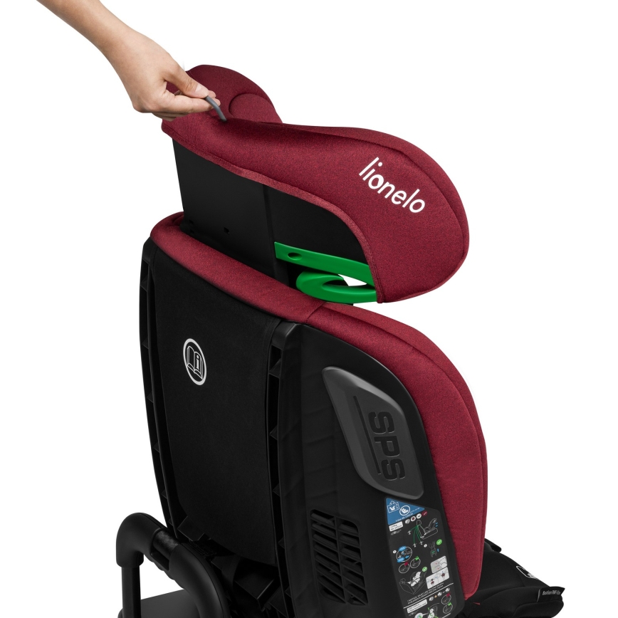 Lionelo - drehbarer Autokindersitz BASTIAAN mit Basis i-Size 40-150 cm Burgunderrot