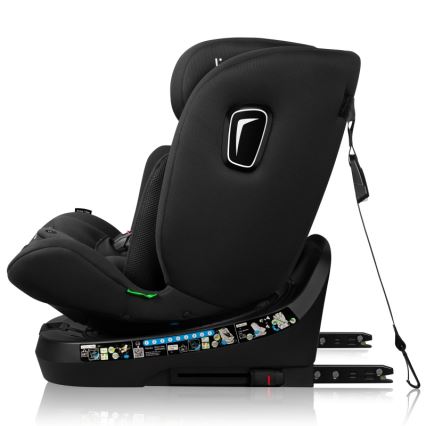 Lionelo - drehbarer Autokindersitz BRAVE i-Size 40-150 cm mit Basis, Schwarz-Carbon