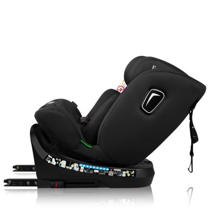 Lionelo - drehbarer Autokindersitz BRAVE i-Size 40-150 cm mit Basis, Schwarz-Carbon