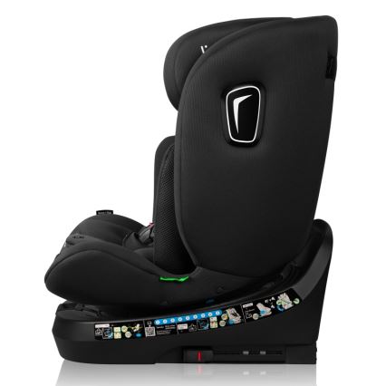 Lionelo - drehbarer Autokindersitz BRAVE i-Size 40-150 cm mit Basis, Schwarz-Carbon