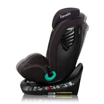 Lionelo - Drehbarer Kindersitz mit Basis BASTIAAN ONE i-Size 40-150 cm Schwarz-Carbon
