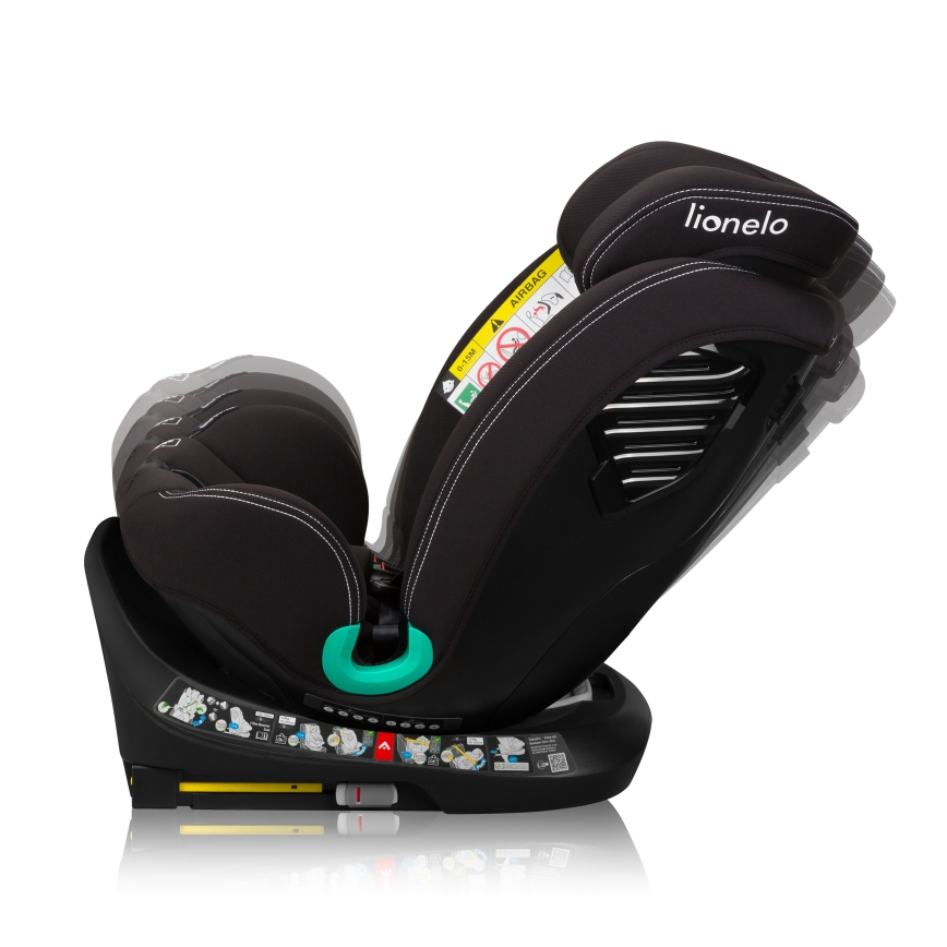 Lionelo - Drehbarer Kindersitz mit Basis BASTIAAN ONE i-Size 40-150 cm Schwarz-Carbon