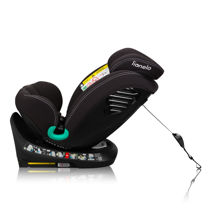Lionelo - Drehbarer Kindersitz mit Basis BASTIAAN ONE i-Size 40-150 cm Schwarz-Carbon