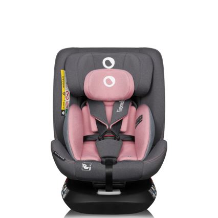 Lionelo - Drehbarer Kindersitz mit Basis BASTIAAN ONE i-Size 40-150 cm Pink Rose