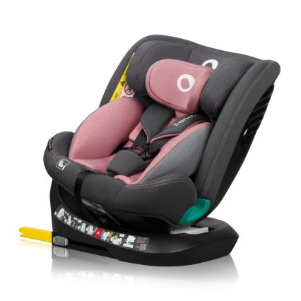 Lionelo - Drehbarer Kindersitz mit Basis BASTIAAN ONE i-Size 40-150 cm Pink Rose