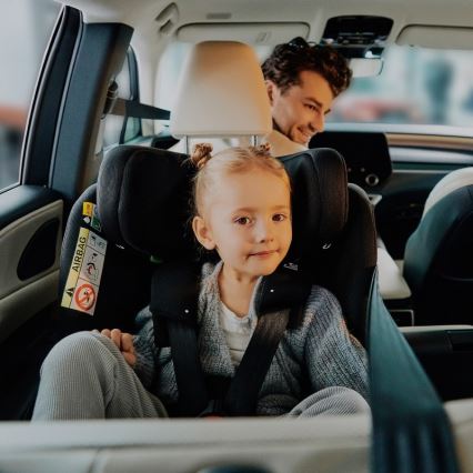 Lionelo - Drehbarer Autokindersitz mit Basis BRAVE i-Size 40-150 cm Black Carbon