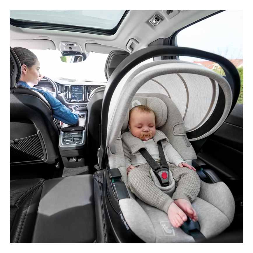 Lionelo - Drehbarer Autokindersitz mit Basis MOXIE SET i-Size 40-87 cm Sandbeige