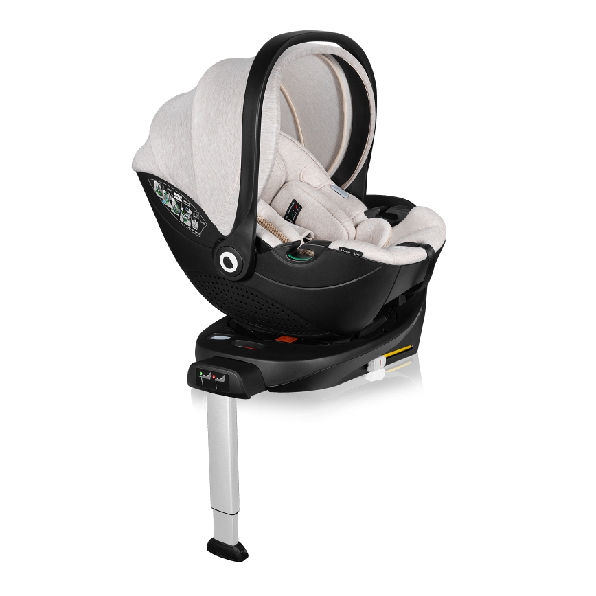 Lionelo - Drehbarer Autokindersitz mit Basis MOXIE SET i-Size 40-87 cm Sandbeige