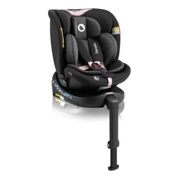 Lionelo - Drehbarer Autokindersitz mit Basis NAVY i-Size 40-150 cm schwarz/rosa